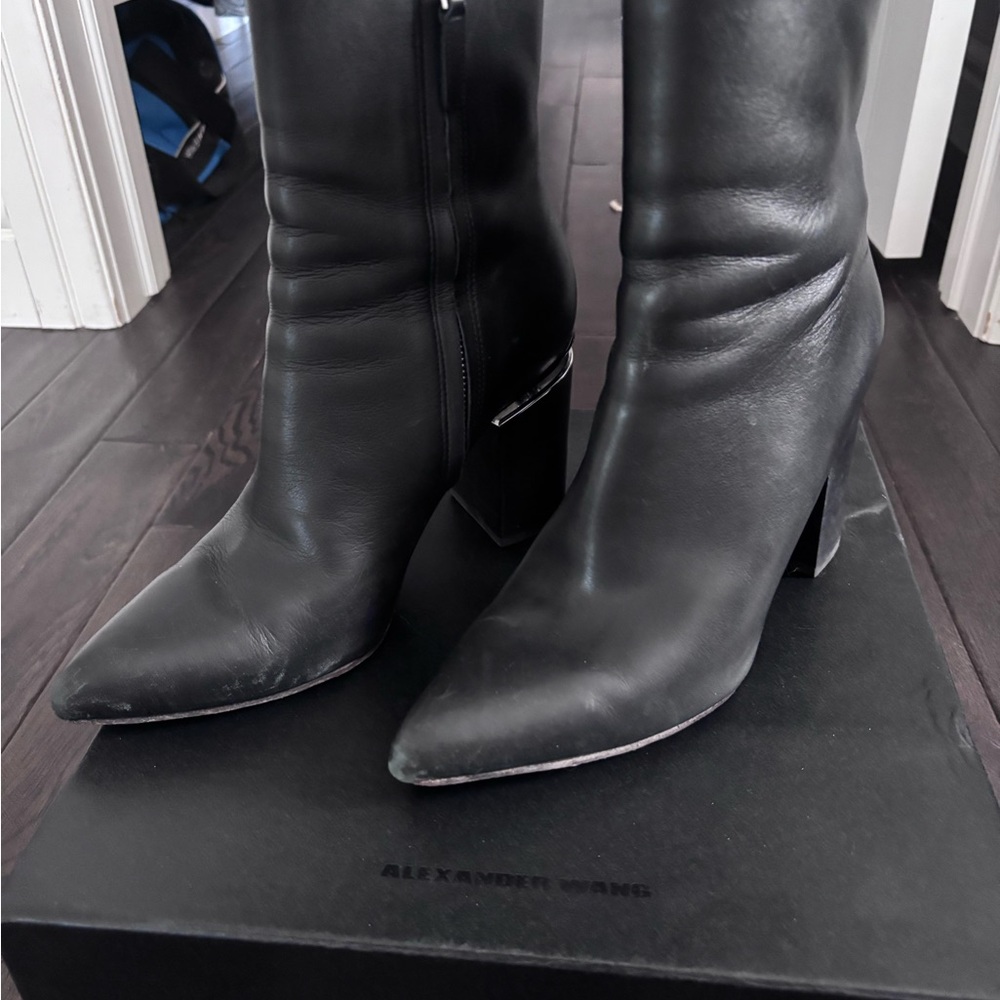 Alexander Wang Black Heeled Boots Sleek Stiletto Design